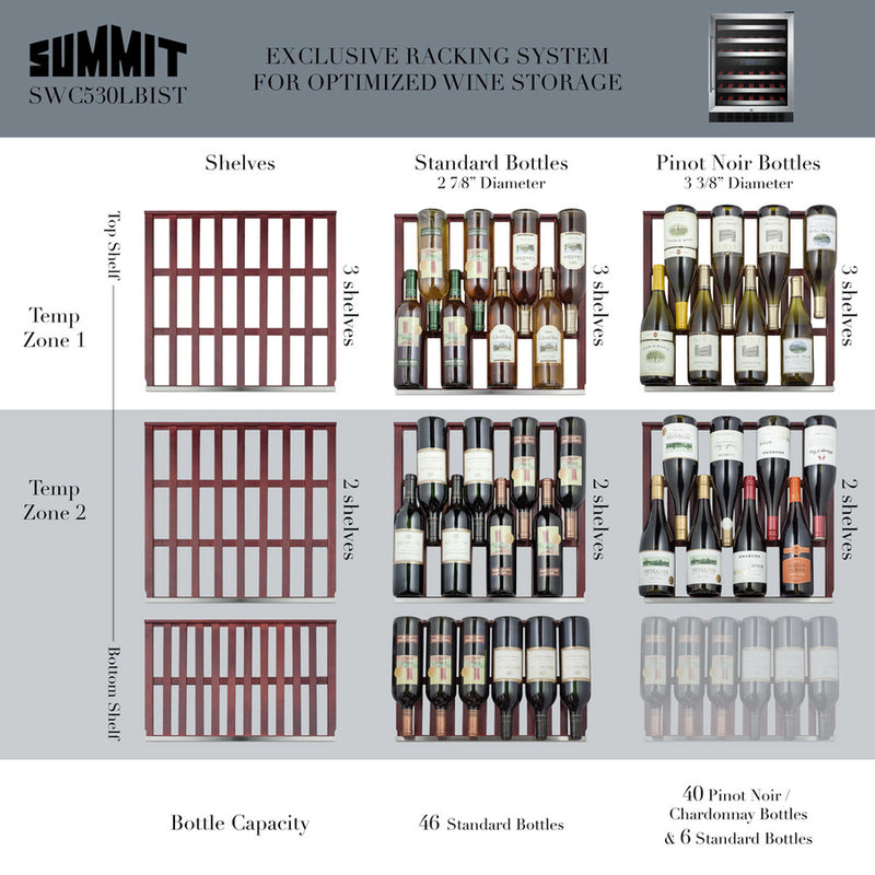 Summit 24" Wide Built-In Wine Cellar, ADA Compliant 