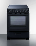 Summit 24" Wide Electric Smooth-Top Range in Black