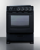 Summit 24" Wide Electric Smooth-Top Range in Black