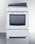 Summit 24" Wide Electric Smooth-Top Range in White