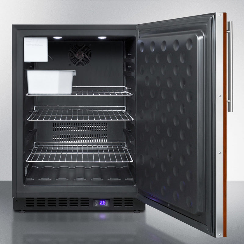 Summit 24" Wide Frost-Free Built-In All-Freezer with Integrated Door Frame and Icemaker