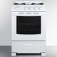 Summit 24" Wide Gas Range in White with Sealed Burners and Oven Window