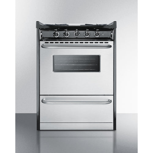 Summit 24" Wide Gas Range, Open Burners