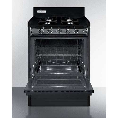 Summit 24" Wide Gas Range, Open Burners