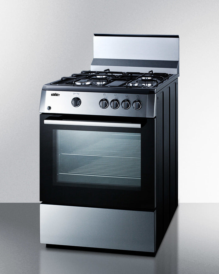 Summit 24" Wide Gas Range with Black Cabinet