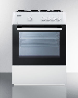 Summit 24" Wide Gas Range with White Cabinet