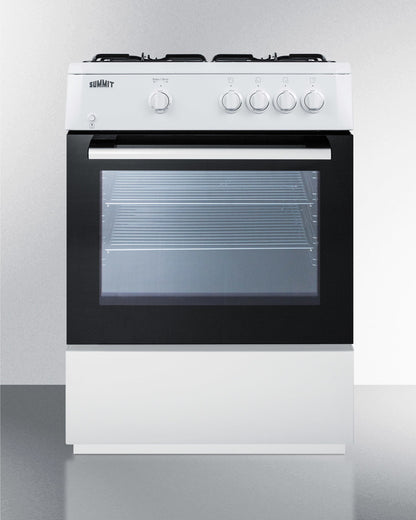 Summit 24" Wide Gas Range with White Cabinet