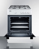 Summit 24" Wide Gas Range with White Cabinet