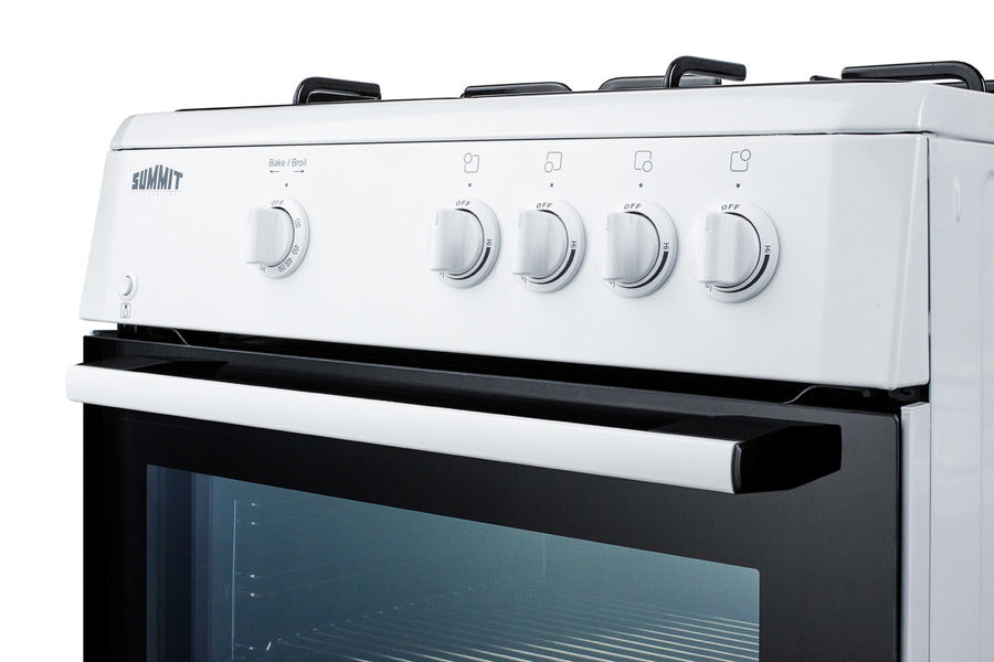 Summit 24" Wide Gas Range with White Cabinet