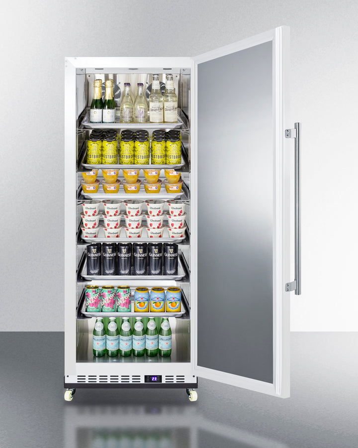 Summit 24" Wide Mini Reach-In All-Refrigerator with Dolly in White