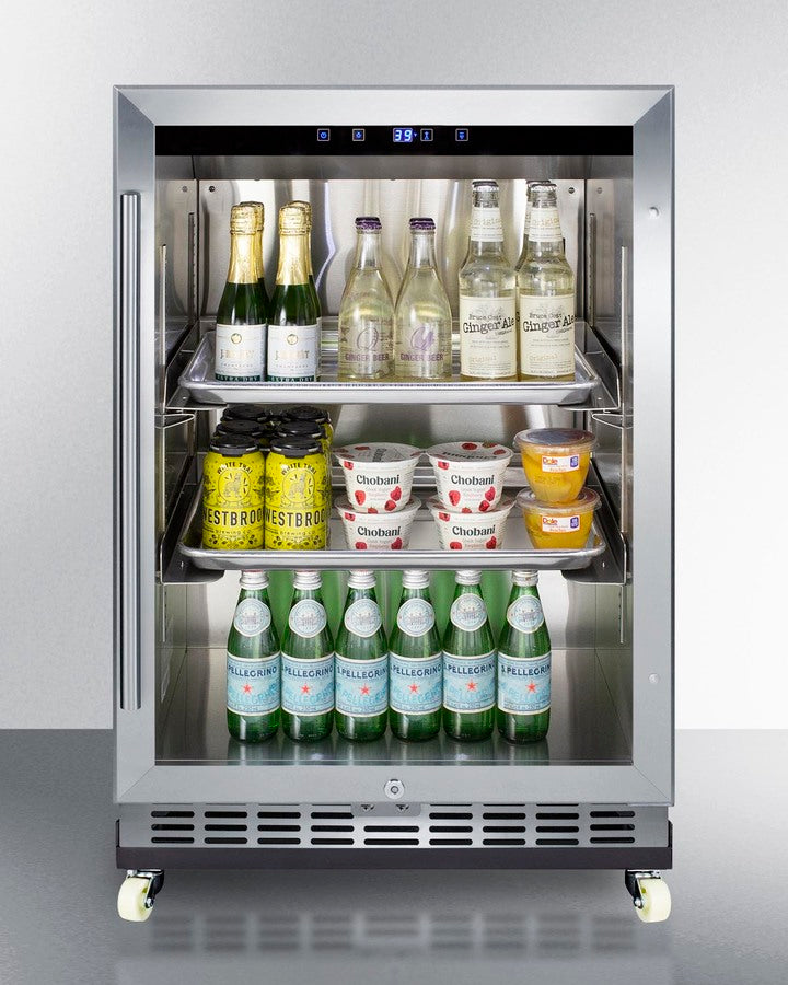 Summit 24" Wide Outdoor Mini Reach-In Beverage Center with Dolly 