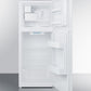 Summit 24" Wide Top Mount Refrigerator-Freezer With Icemaker Open