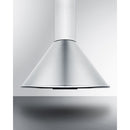 Summit 24" Wide Wall-Mounted Range Hood in Stainless Steel with Curved Canopy
