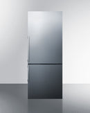 Summit 28" Wide Bottom Freezer Refrigerator in Stainless Steel with Digital Controls