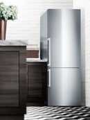 Summit 28" Wide Bottom Freezer Refrigerator in Stainless Steel with Digital Controls