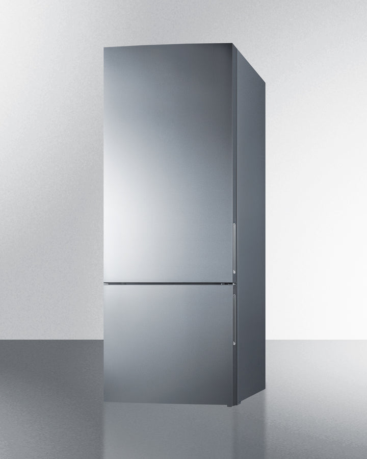 Summit 28" Wide Bottom Freezer Refrigerator with Stainless Steel Doors