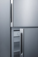 Summit 28" Wide Bottom Freezer Refrigerator with Stainless Steel Doors