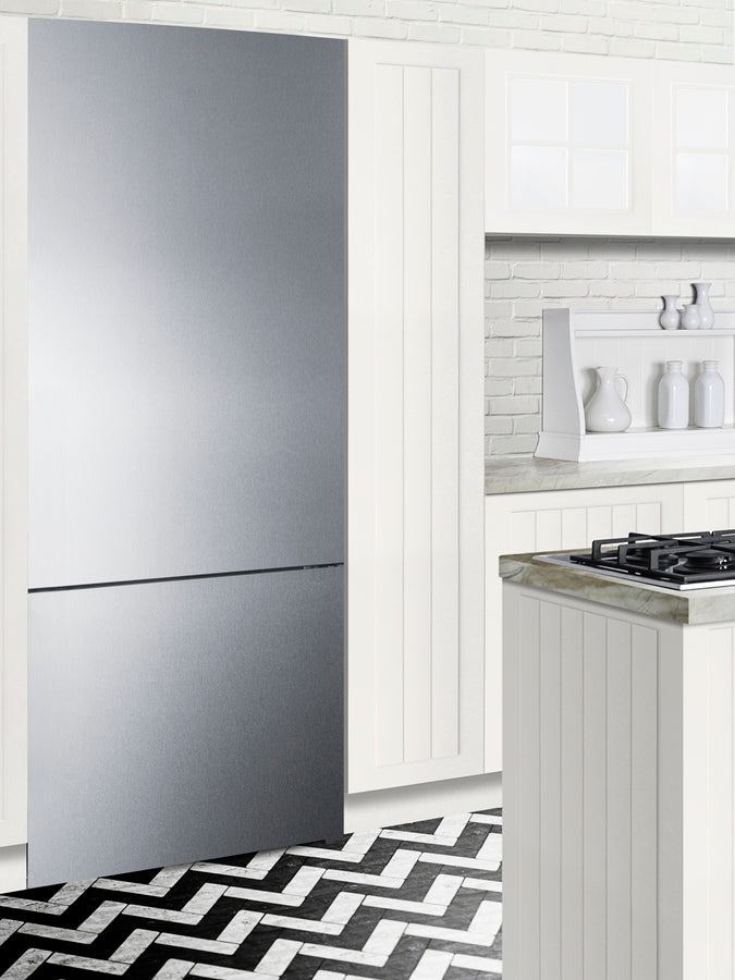 Summit 28" Wide Built-In Bottom Freezer Refrigerator With Icemaker