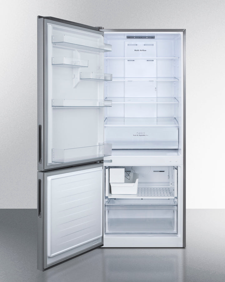 Summit 28" Wide Built-In Bottom Freezer Refrigerator With Icemaker