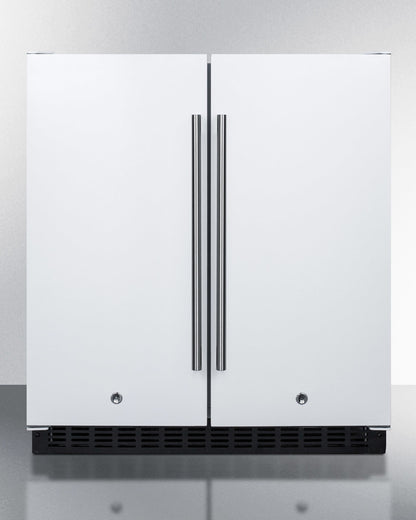 Summit 30" Wide Built-In Refrigerator-Freezer in White Finish