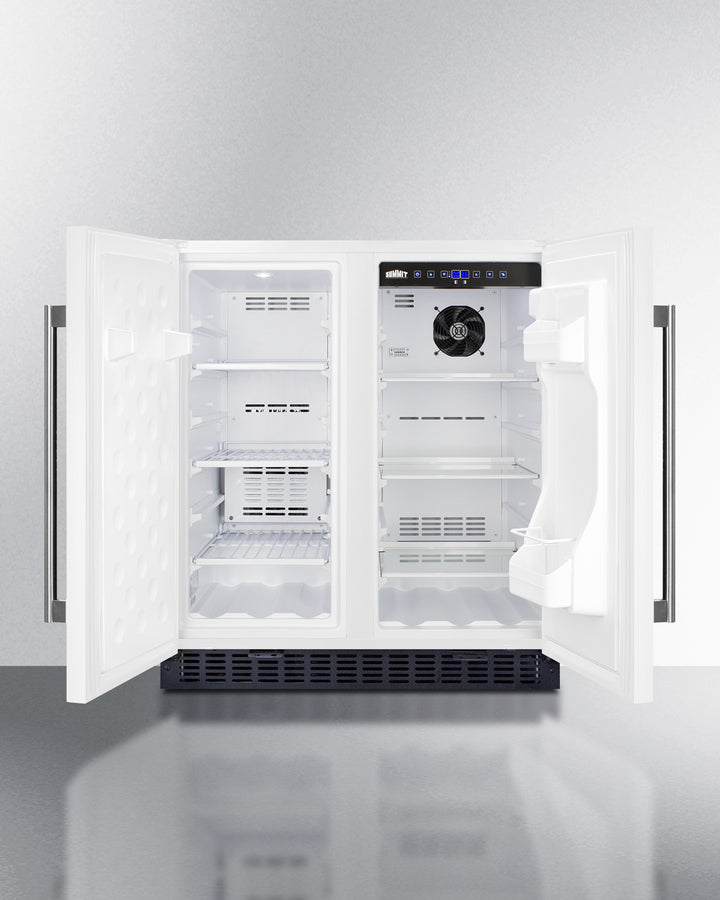 Summit 30" Wide Built-In Refrigerator-Freezer in White Finish