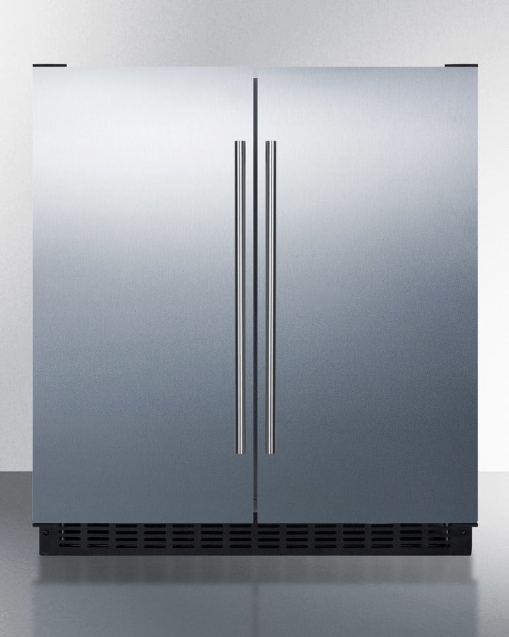 Summit 30" Wide Built-In Refrigerator-Freezer with Stainless Steel Doors