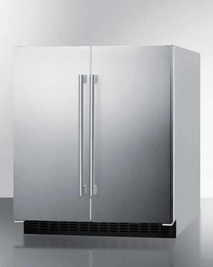 Summit 30" Wide Built-In Refrigerator-Freezer with Stainless Steel Doors