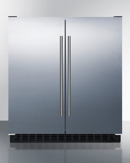 Summit 30" Wide Built-In Refrigerator-Freezer with Stainless Steel Exterior