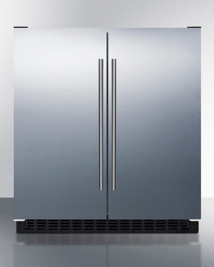 Summit 30" Wide Built-In Refrigerator-Freezer with Stainless Steel Exterior