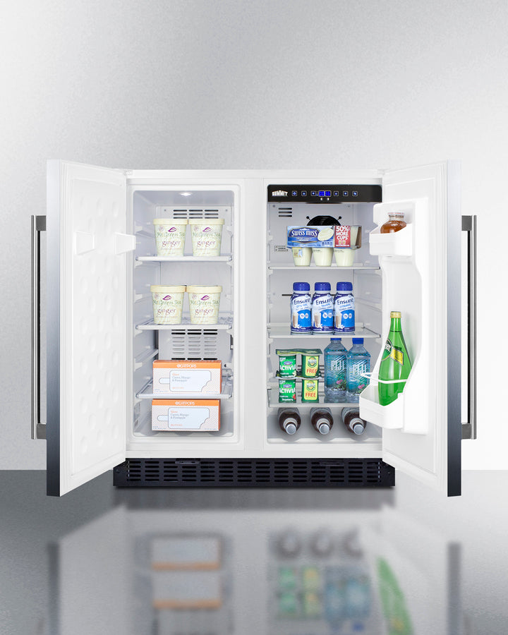 Summit 30" Wide Built-In Refrigerator-Freezer with Stainless Steel Exterior