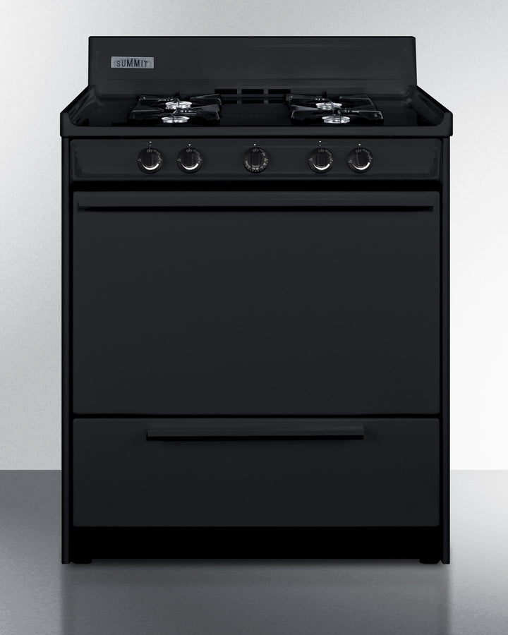 Summit 30" Wide Gas Range, Open Burners