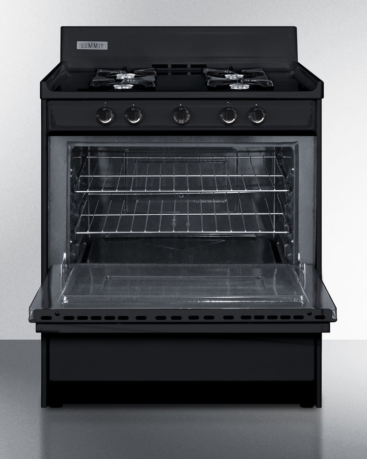 Summit 30" Wide Gas Range, Open Burners