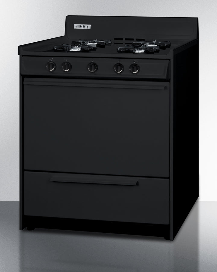 Summit 30" Wide Gas Range, Open Burners