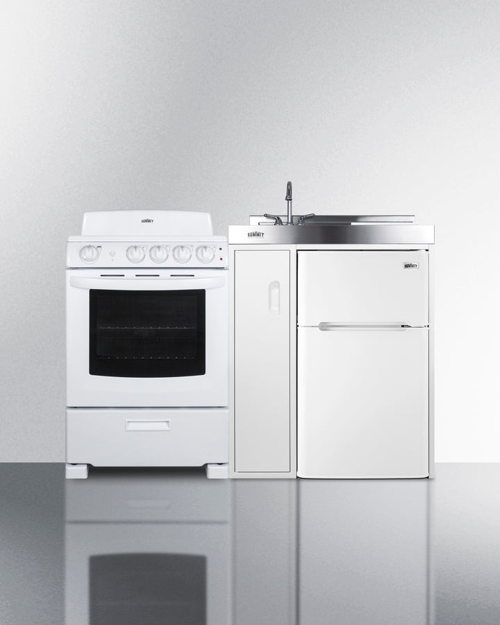 Summit 54" Wide All-in-One Kitchenette with Electric Coil Range Front