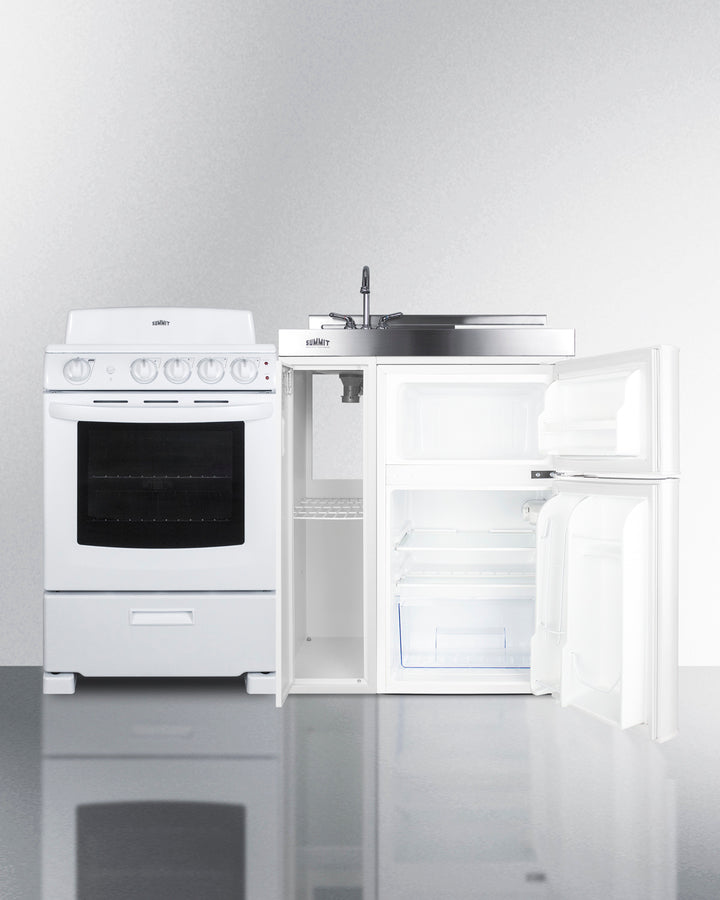 Summit 54" Wide All-in-One Kitchenette with Electric Coil Range Open