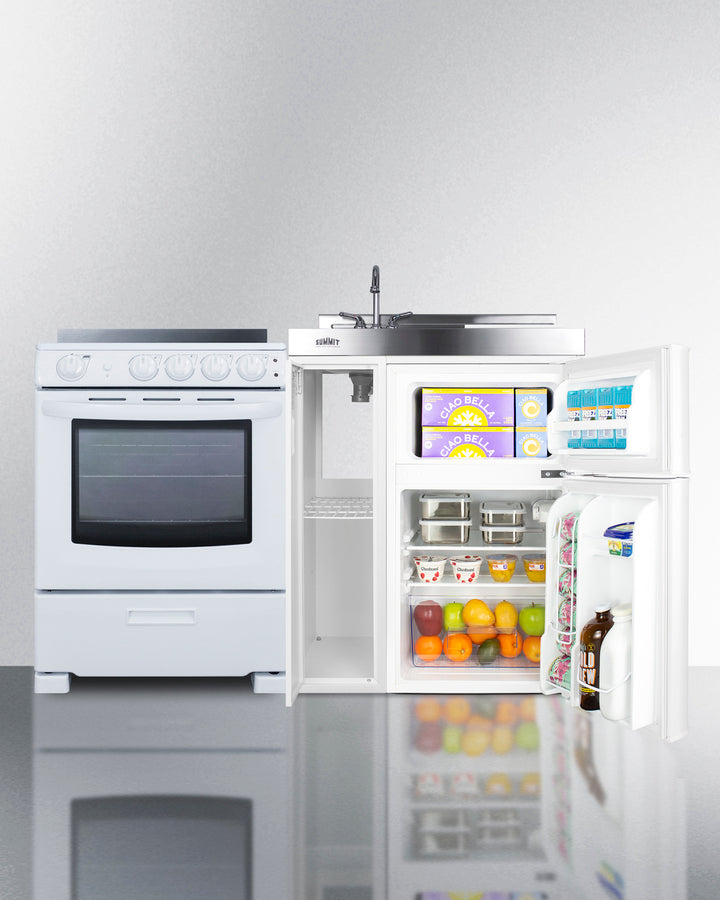 Summit 54" Wide All-in-One Kitchenette with Electric Range Full