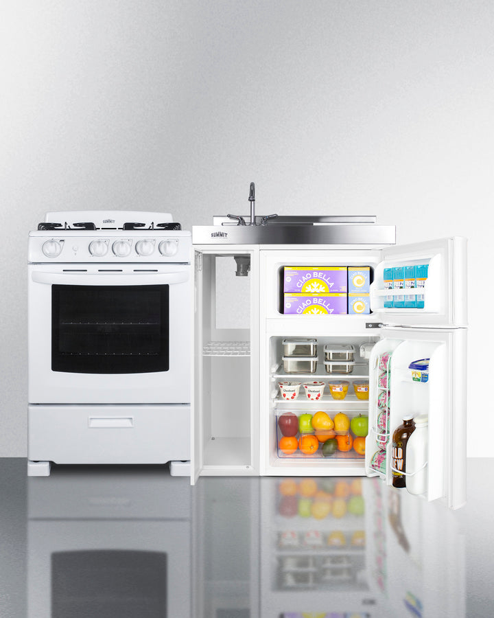 Summit 54" Wide All-in-One Kitchenette with Gas Range Full