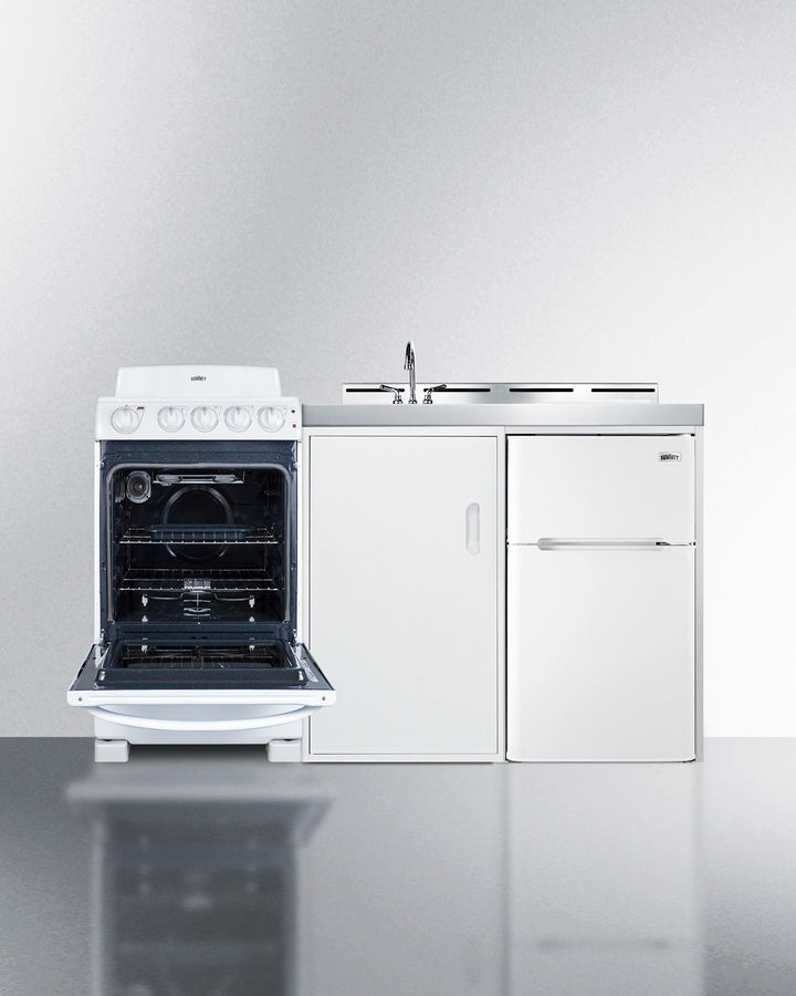 Summit 60" Wide All-in-One Kitchenette with Electric Coil Range Open