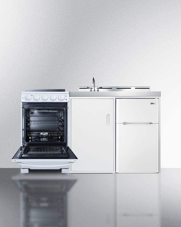 Summit 60" Wide All-in-One Kitchenette with Electric Range Open