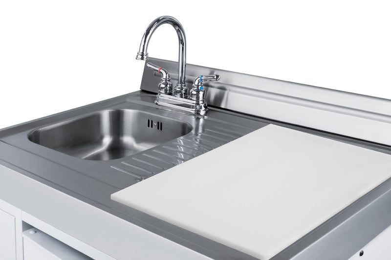 Summit 60" Wide All-in-One Kitchenette with Electric Range Sink and Faucet