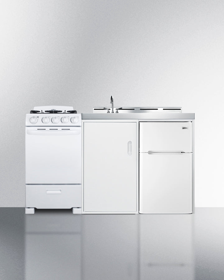 Summit 60" Wide All-in-One Kitchenette with Gas Range Front