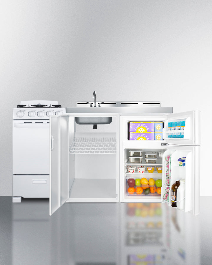 Summit 60" Wide All-in-One Kitchenette with Gas Range Full