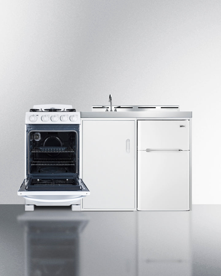 Summit 60" Wide All-in-One Kitchenette with Gas Range Open