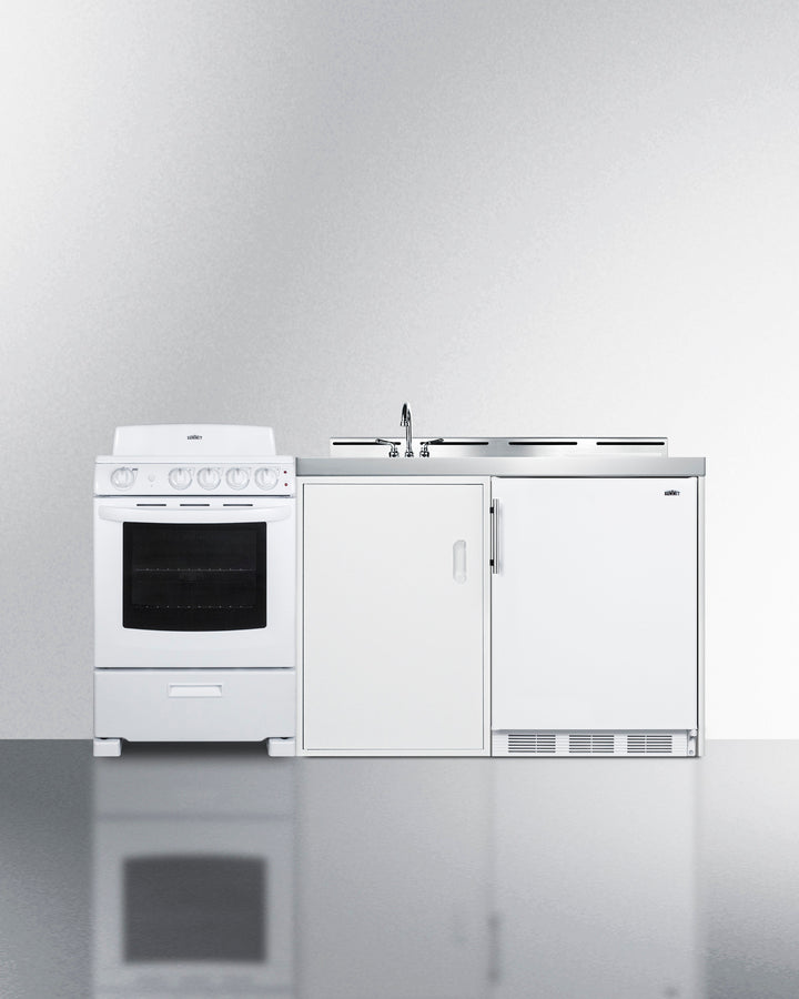 Summit 72" Wide All-in-One Kitchenette with Electric Coil Range Front