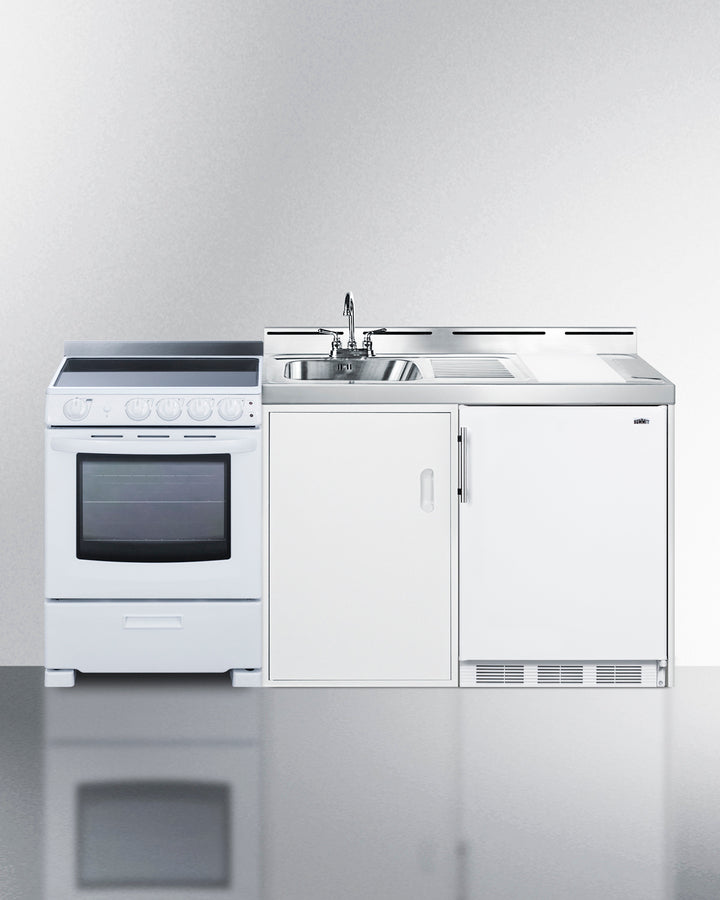 Summit 72" Wide All-in-One Kitchenette with Electric Range Front