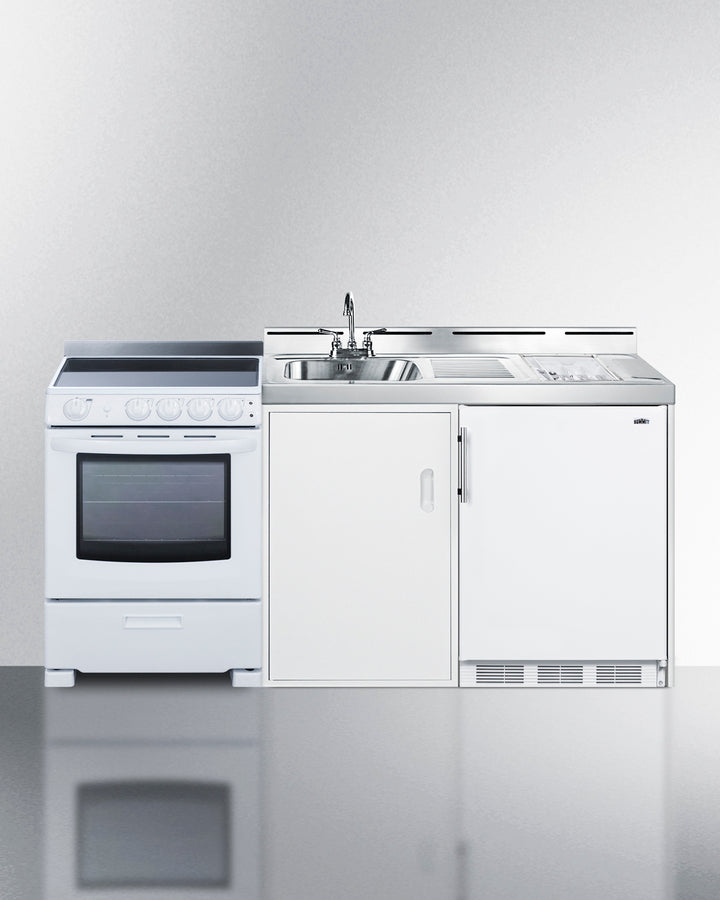 Summit 72" Wide All-in-One Kitchenette with Electric Range Front