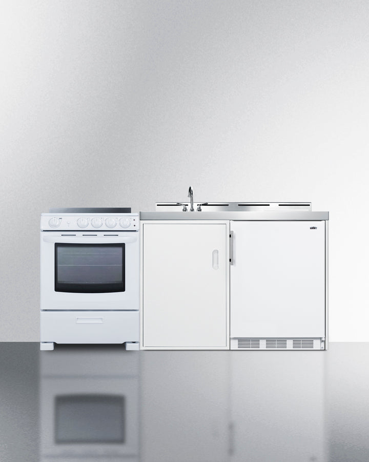 Summit 72" Wide All-in-One Kitchenette with Electric Range Front