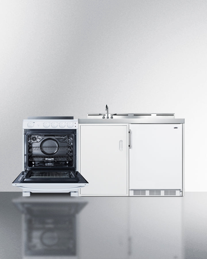 Summit 72" Wide All-in-One Kitchenette with Electric Range Open