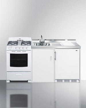 Summit 72" Wide All-in-One Kitchenette with Gas Range Front