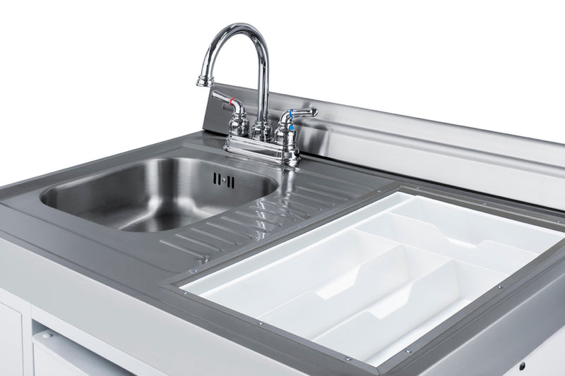 Summit 72" Wide All-in-One Kitchenette with Gas Range Sink and Faucet